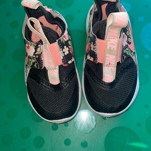 Nike Kids Floral Black and Pink Shoes